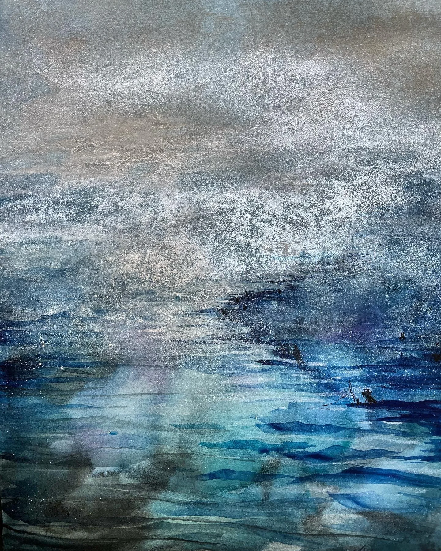 Ocean Beach, San Francisco; misty silver-gray seascape