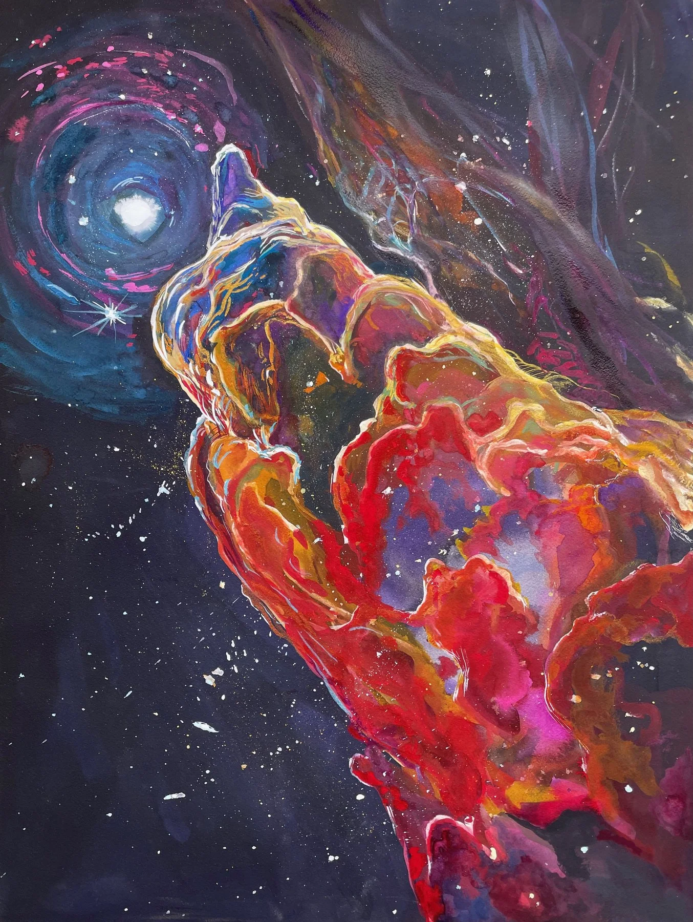 Herbig-Haro 49/50, based on NASA Webb imagery