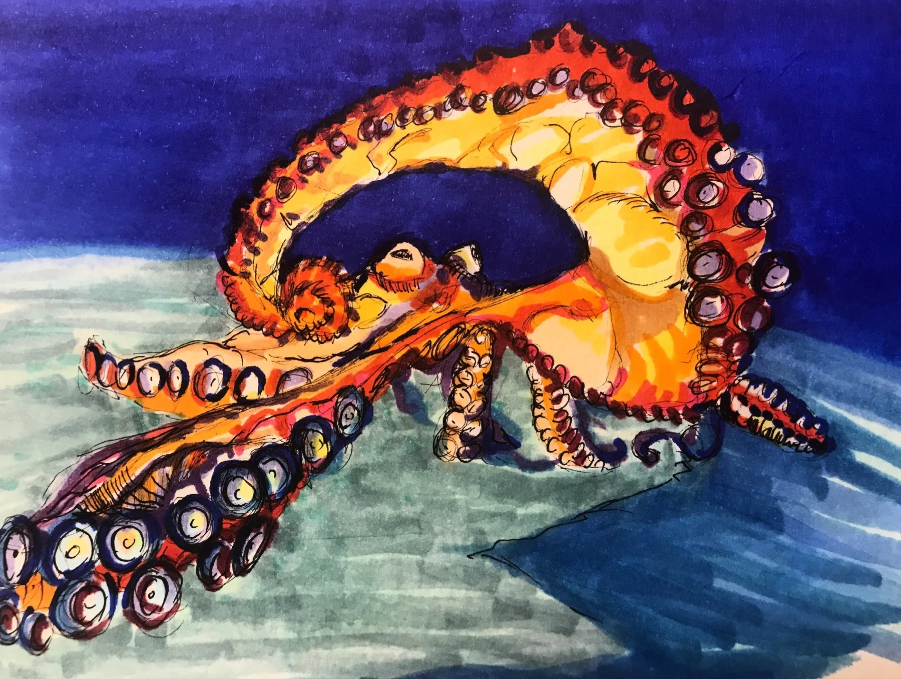 Kraken, artwork by Ola Olow