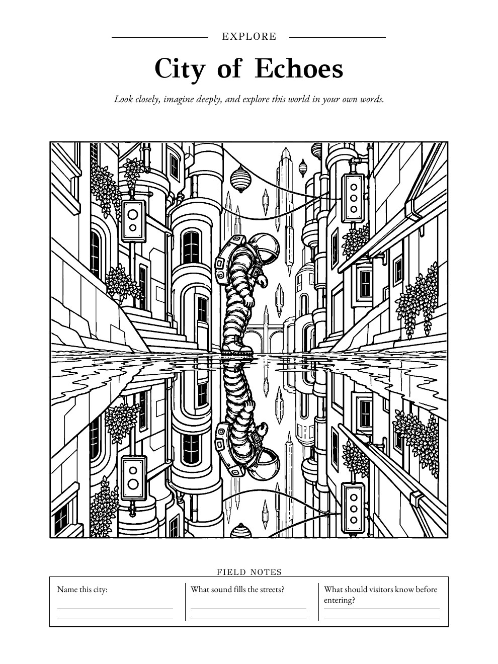 City of Echoes, a page from Other Worlds