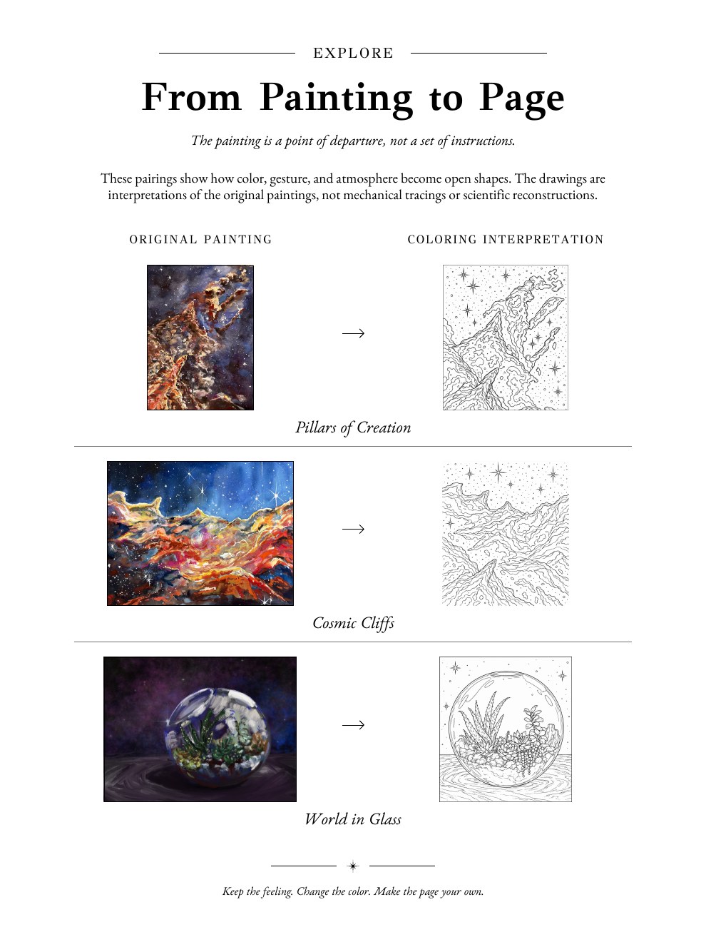 From painting to page, a page from Other Worlds